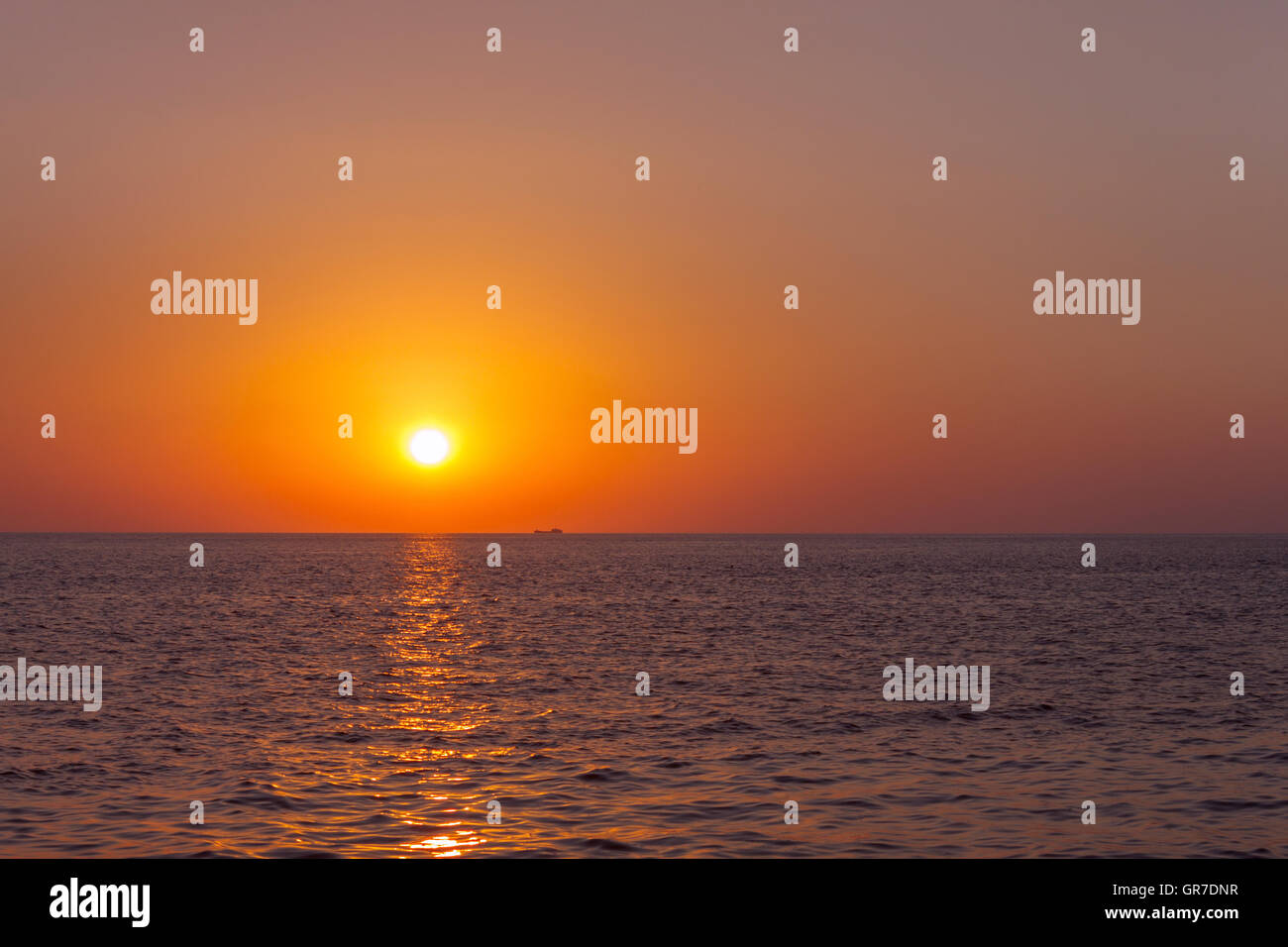 landscape with sunset on Black Sea Stock Photo