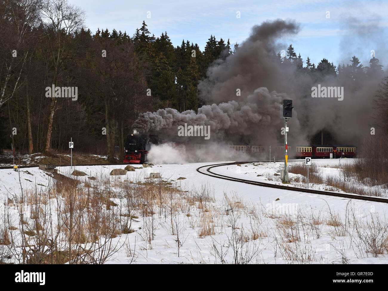 Train Ride In The Harz Stock Photo