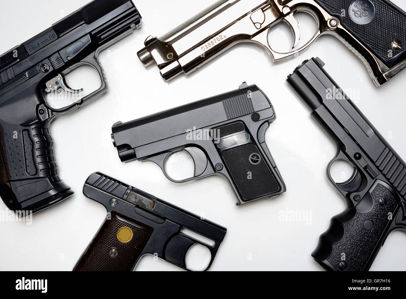 Gas Pistols And Guns Stock Photo