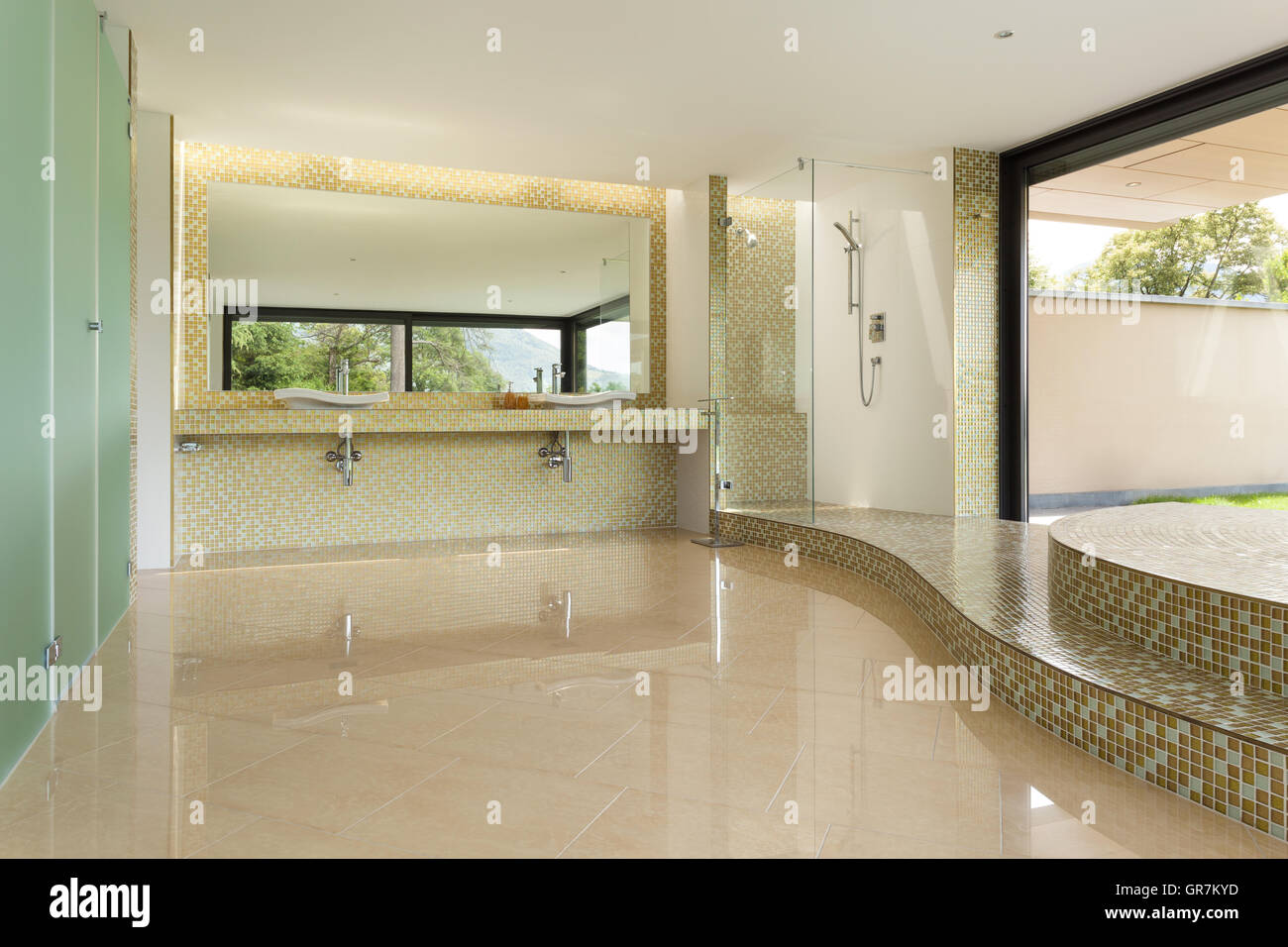 interior modern villa, beautiful bathroom Stock Photo