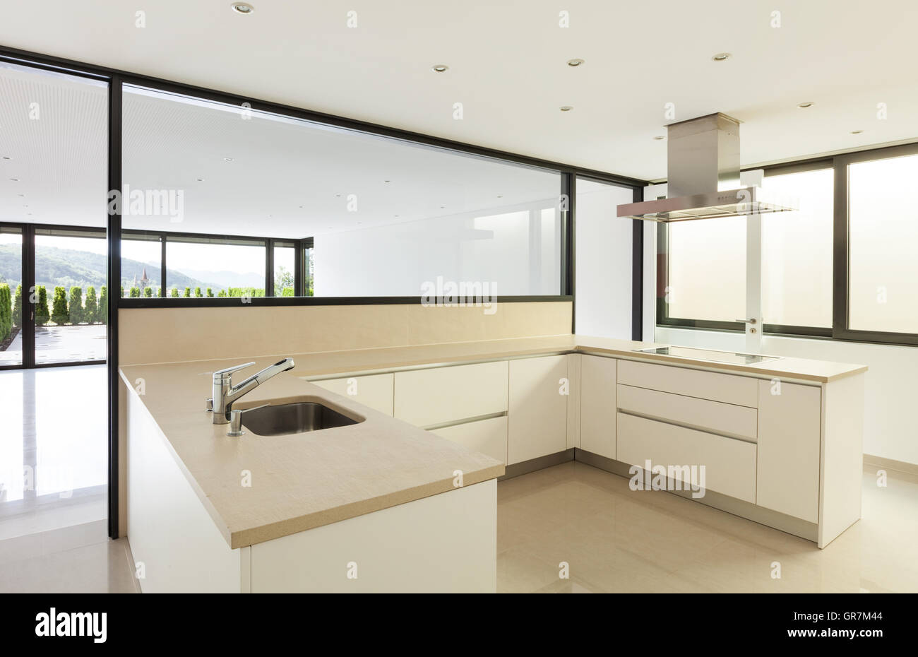interior of a modern house, domestic kitchen Stock Photo - Alamy
