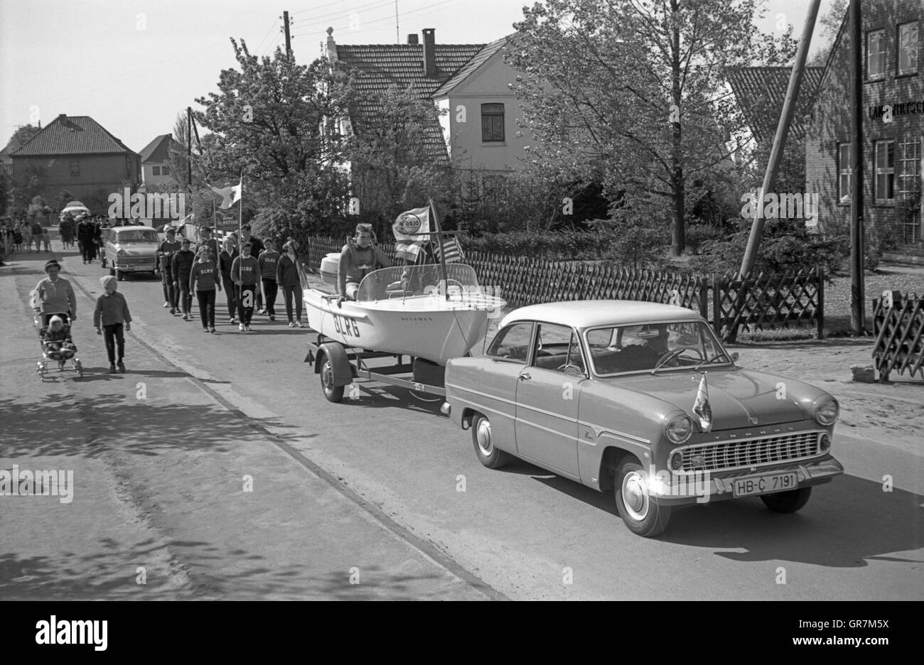 Procession 1965 Bw Stock Photo
