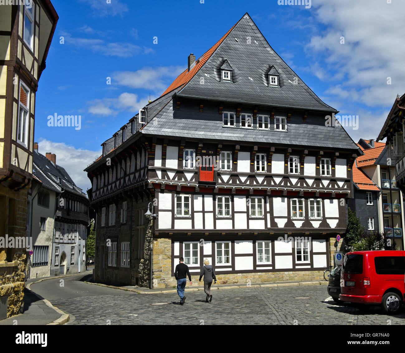 Half-Timbered House From The Year 1523, Goslar, Harz Mountain Range, Lower Saxony, Germany Stock Photo