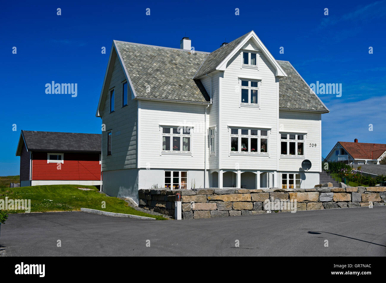 Traditional Residential Building Made Of Wood, Bud, Romsdal Peninsula, Norway Stock Photo