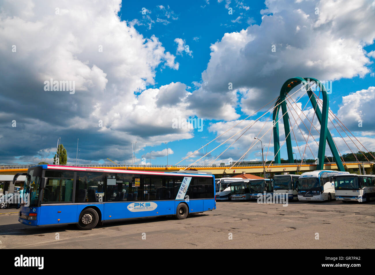 Bus station, Bydgoszcz, Pomerania, Poland Stock Photo