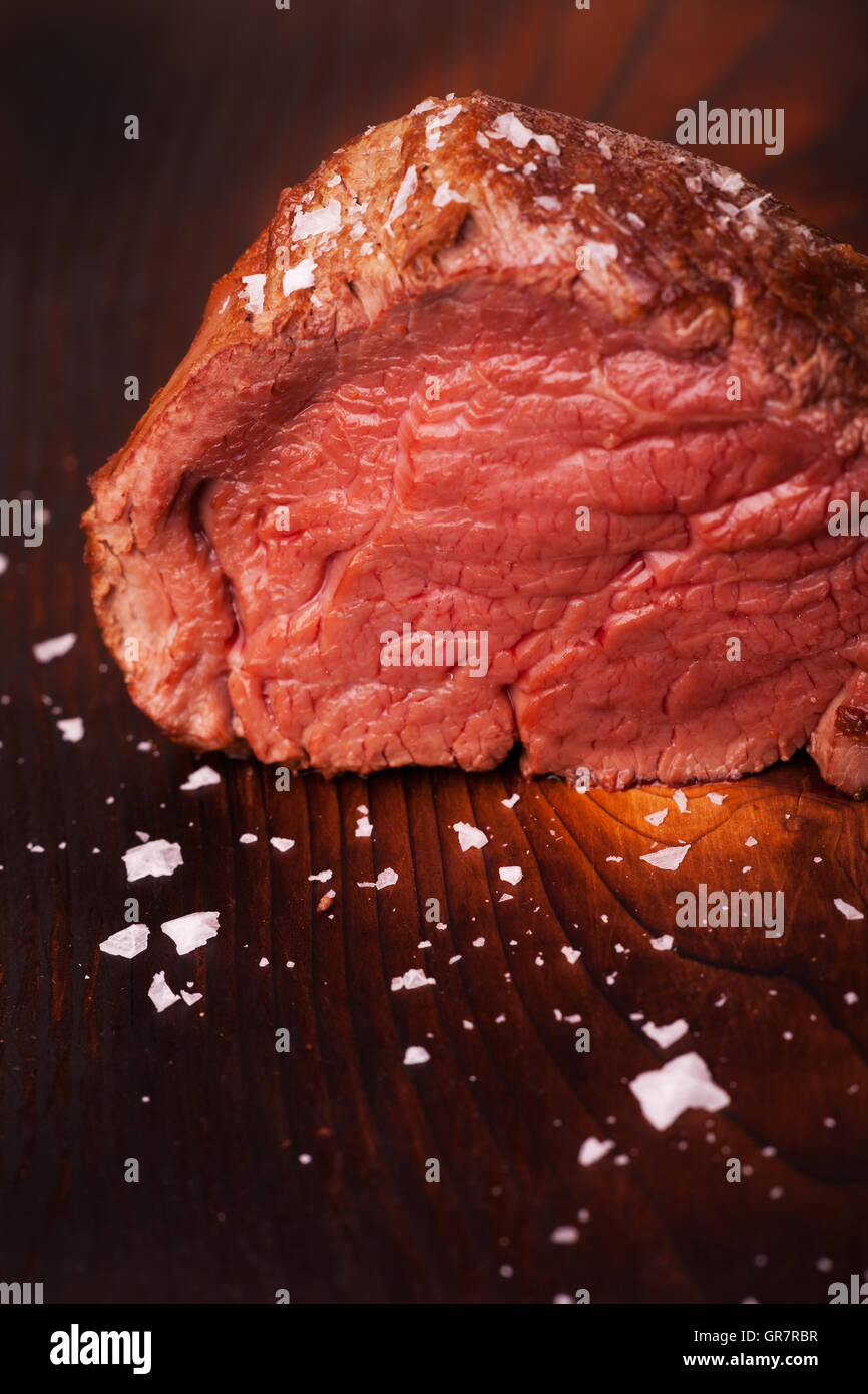 Steak With Salt Stock Photo Alamy