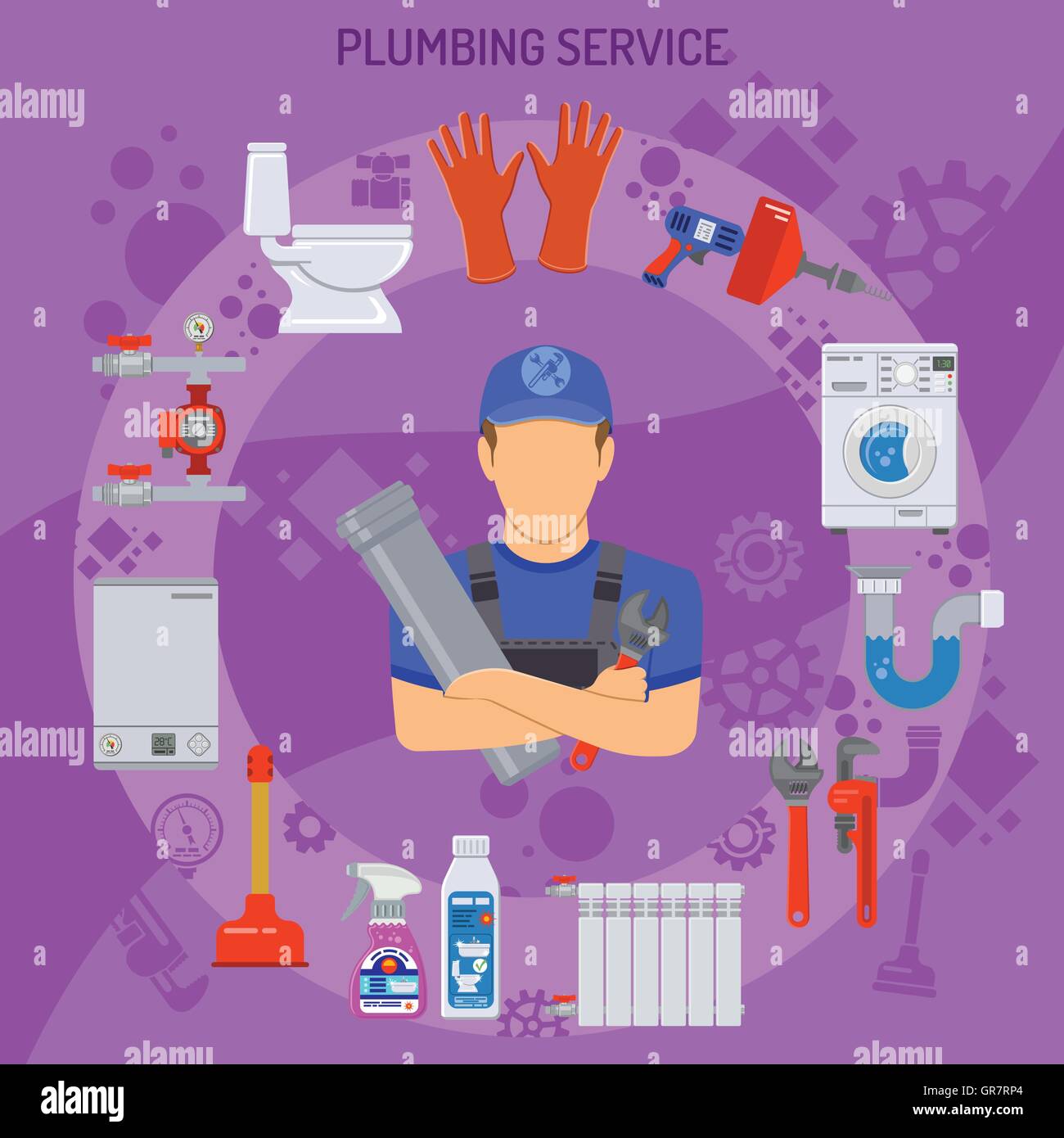 Plumbing Service Concept Stock Vector Image & Art Alamy