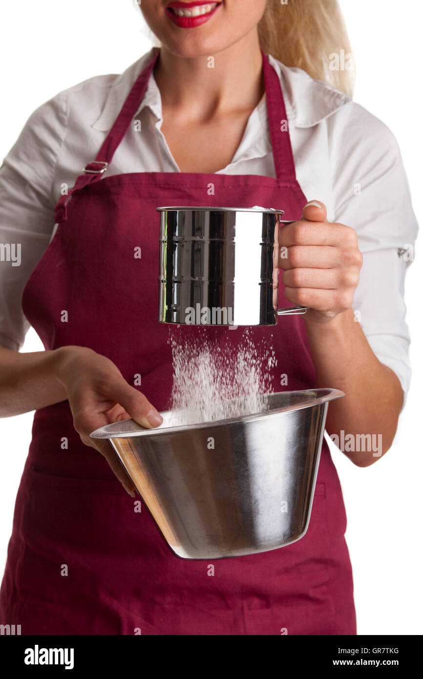 Woman With A Sieve Stock Photo Alamy