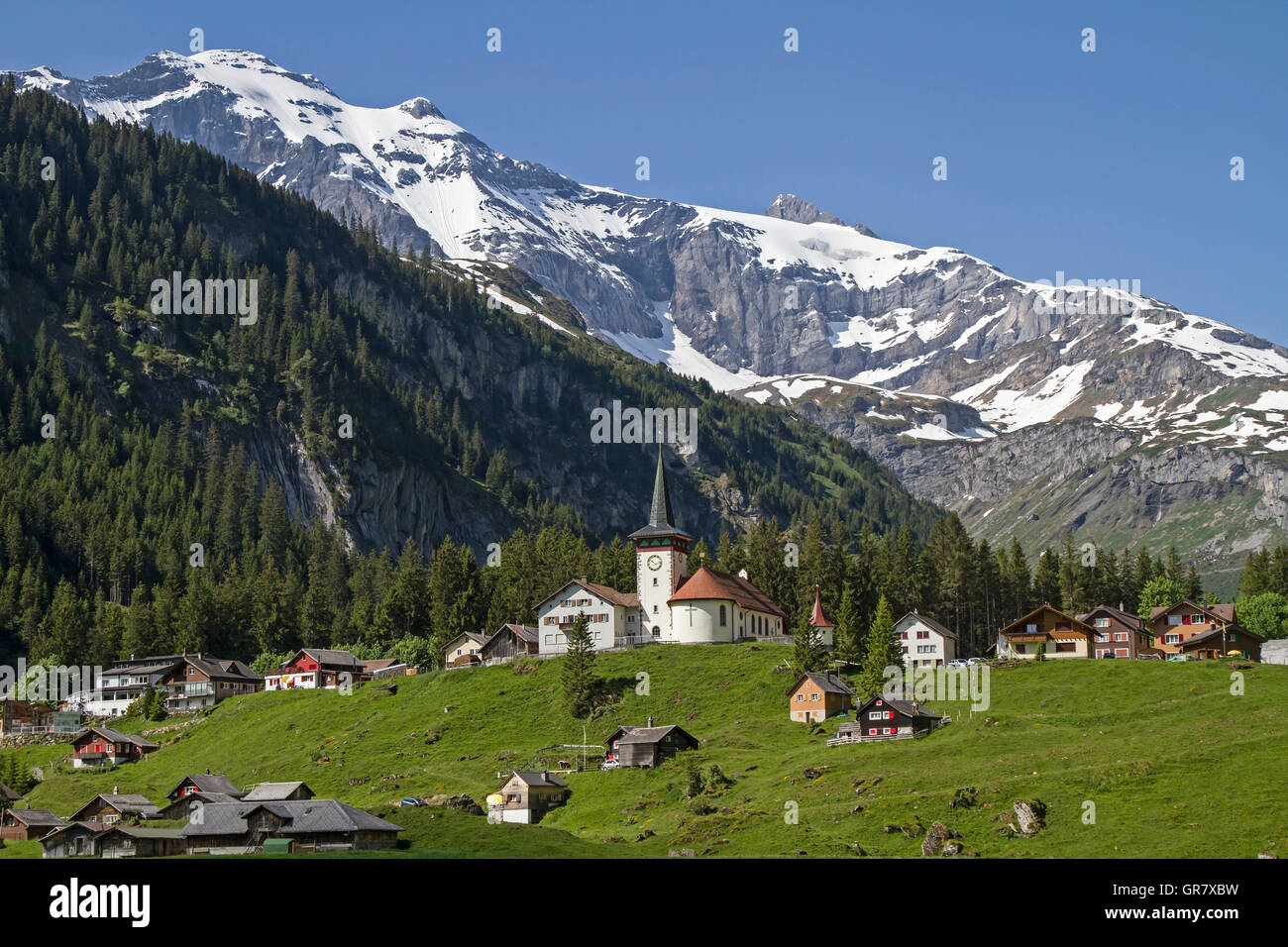 The Urnerboden Is The Largest Alp In Switzerland And Is Inhabited The Whole Year Over Stock Photo