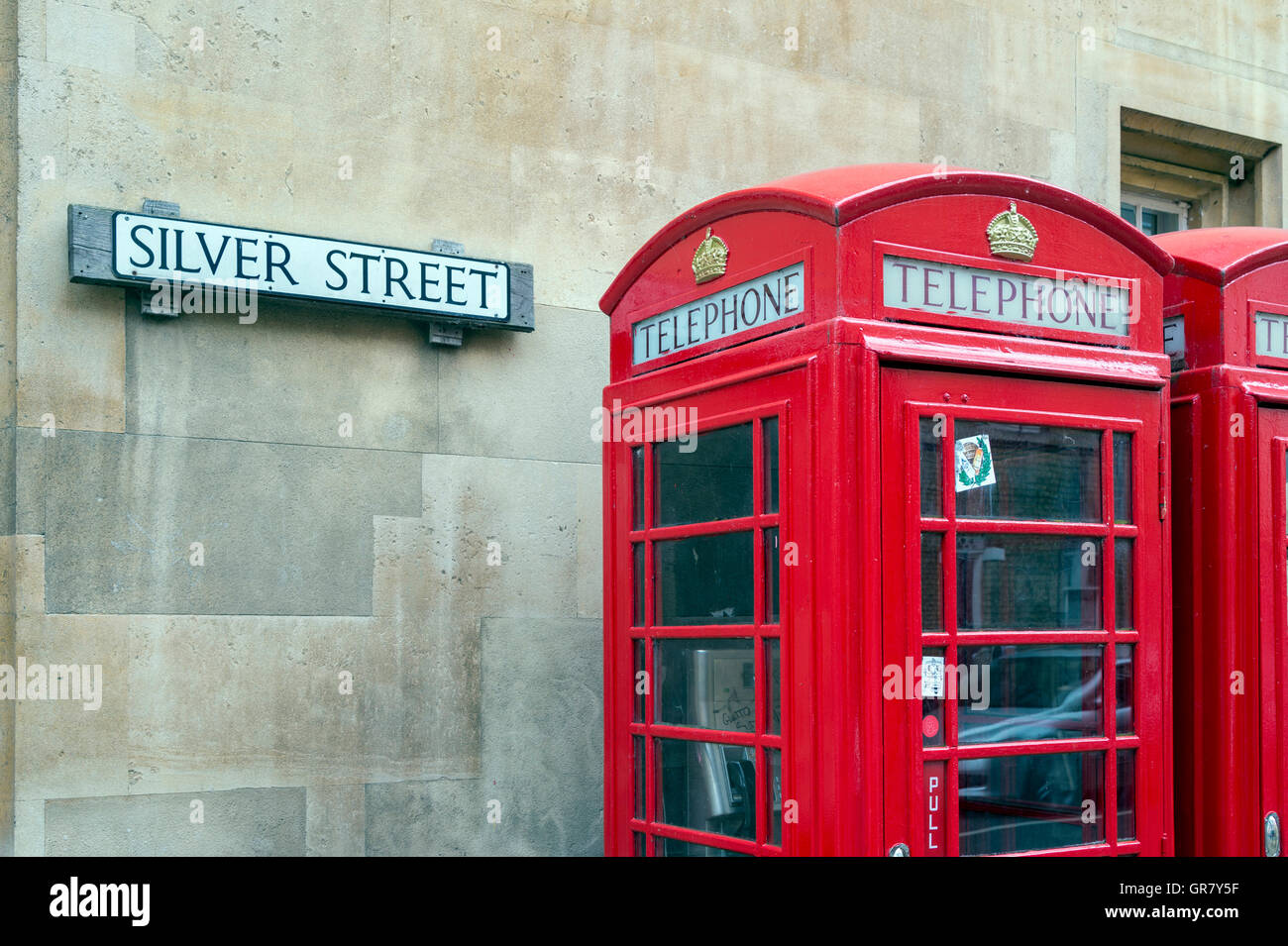Red Telephone Boxes In Silver Street Stock Photo Alamy