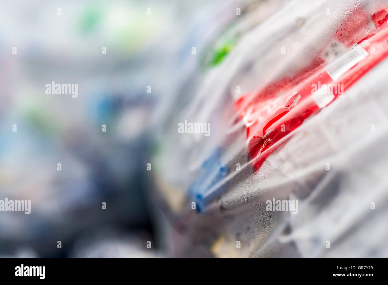 Packaging Waste In A Transparent Garbage Bag Stock Photo Alamy