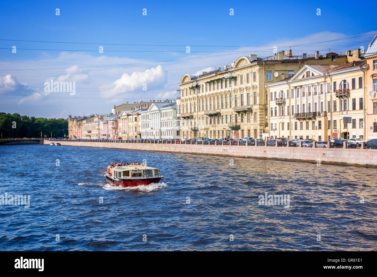 Fontanka river landscape in St Petersburg, Russia Stock Photo