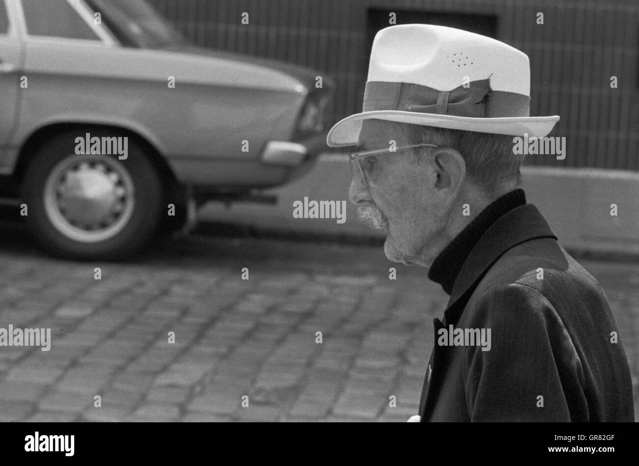Man With Hat 1971 Stock Photo