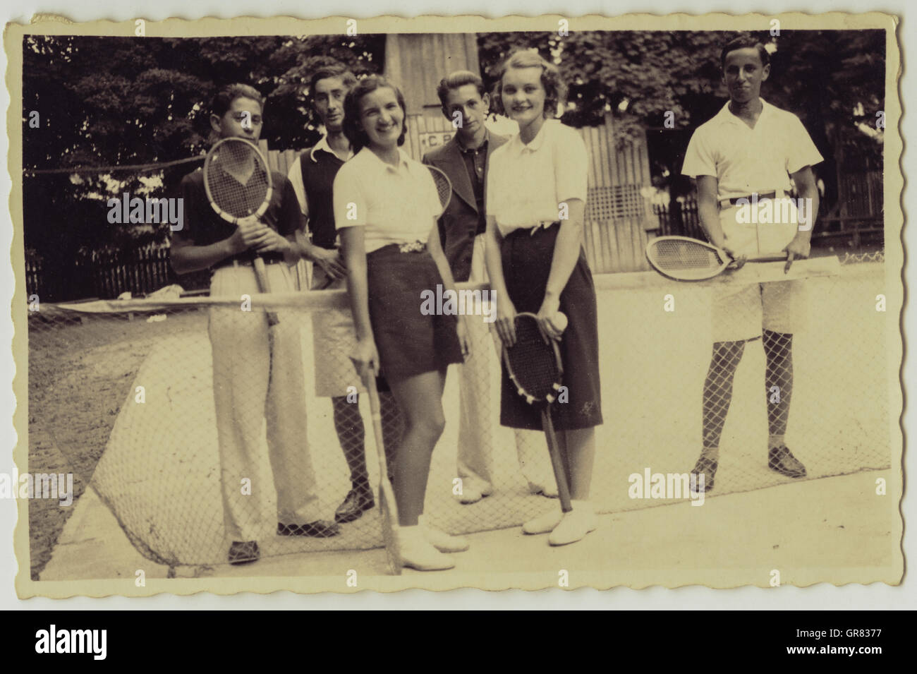 Tennis 1940 Bw Stock Photo Alamy