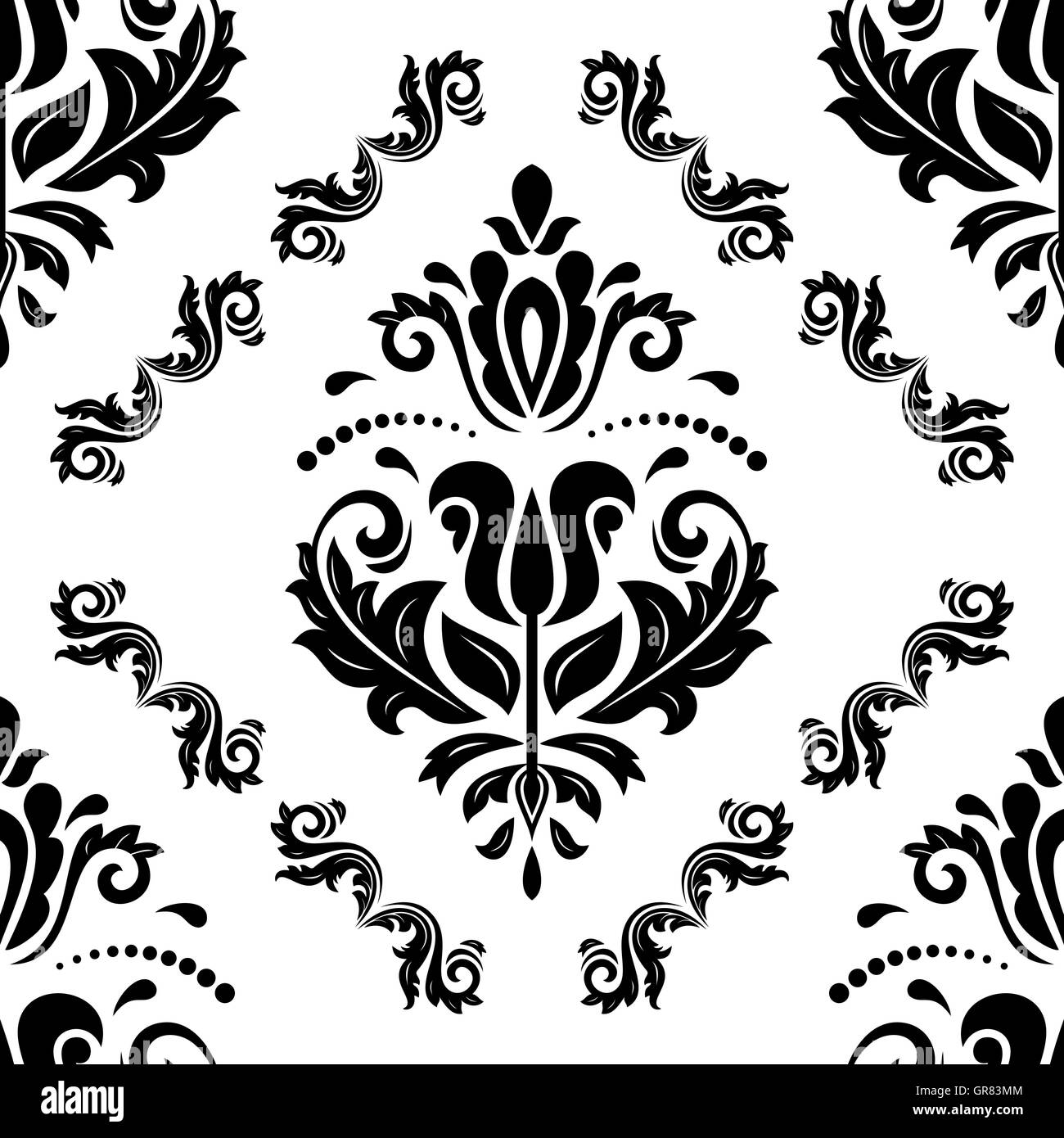Seamless Damask Vector Background Stock Vector Image & Art - Alamy