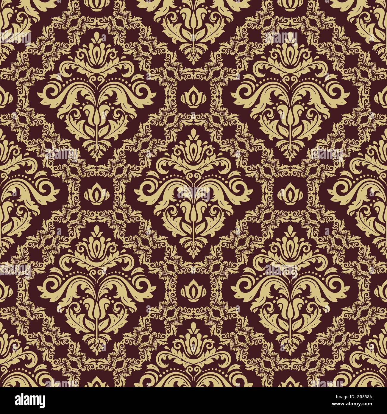 Seamless Damask Vector Background Stock Vector Image & Art - Alamy