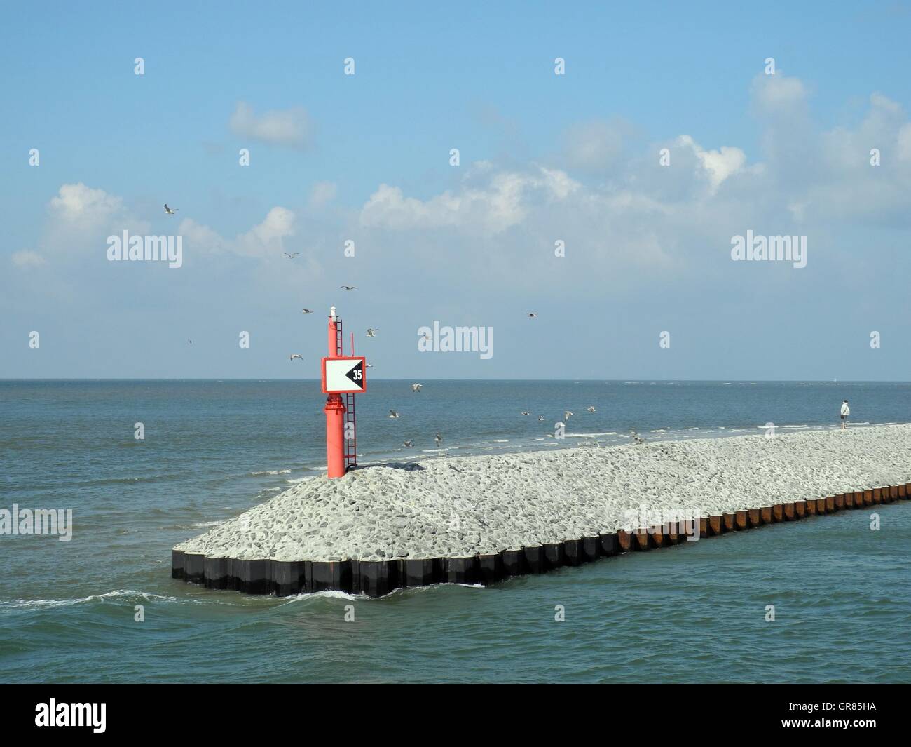 Harbour Entry Wangerooge Island, East Frisian, Lower Saxony, Germany Stock Photo