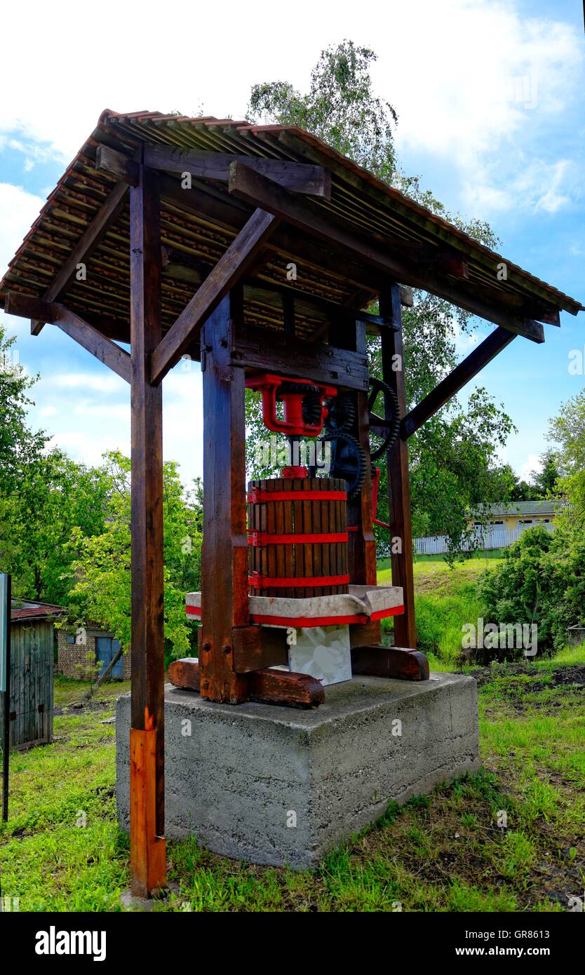 Old Wine Press In Abasar, Hungary Stock Photo