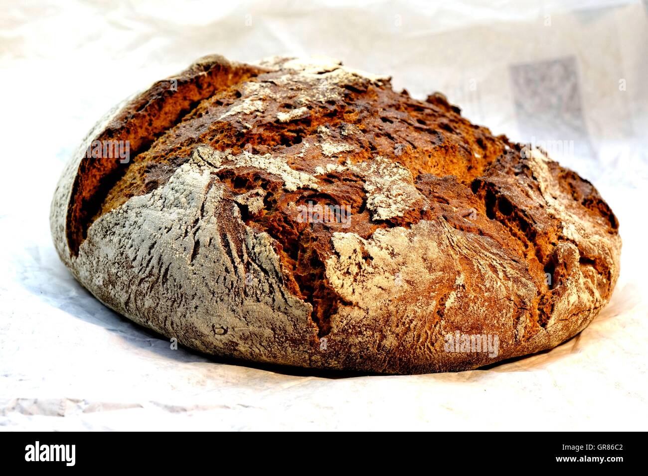 Rustic Farmhouse Bread From Rye And Dinkelmalz Stock Photo