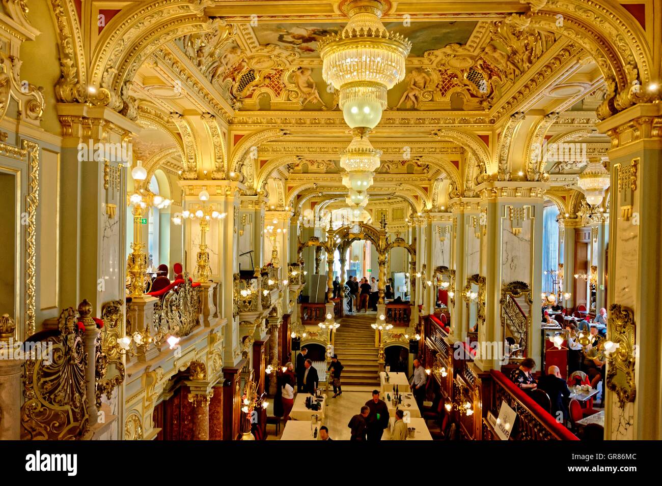 Café New York Palace In Budapest, Hungary Stock Photo