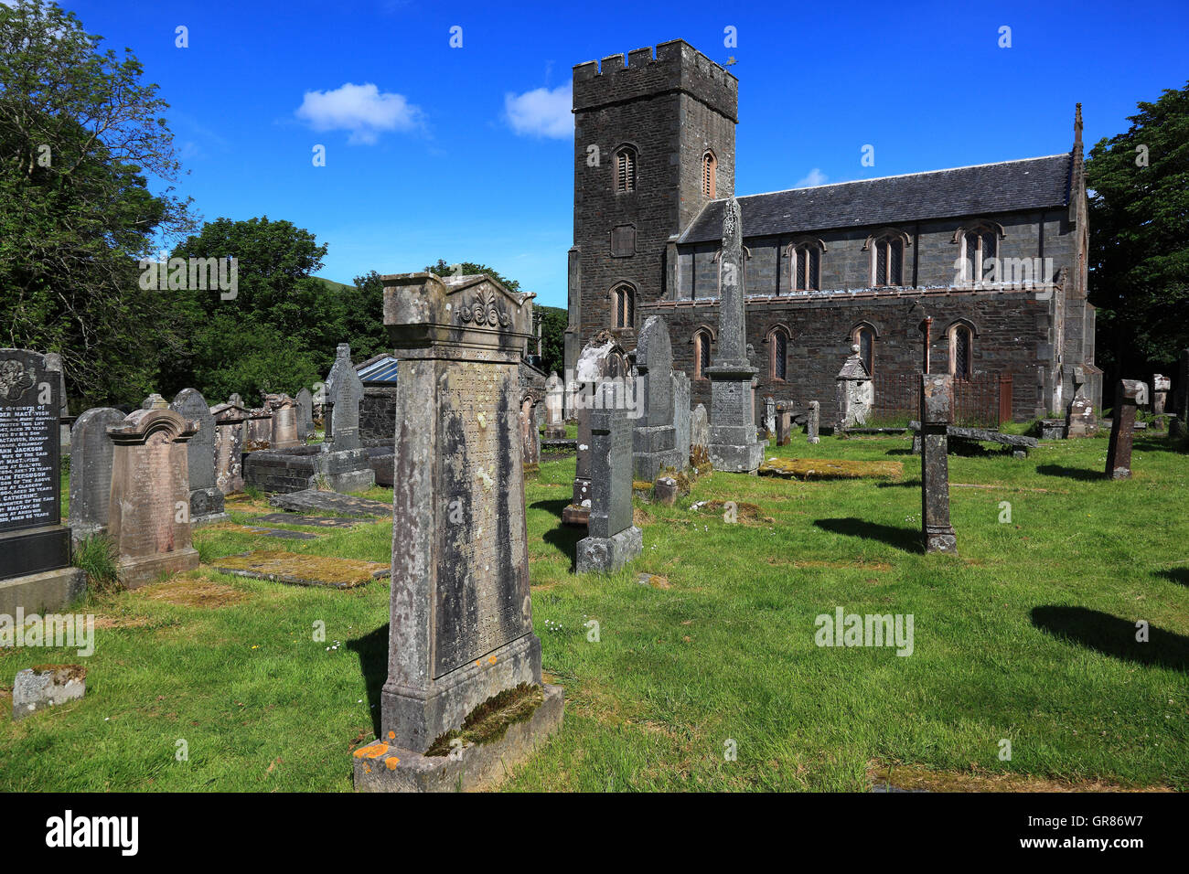Scotland, church and cemetery of Kilmartin Stock Photo