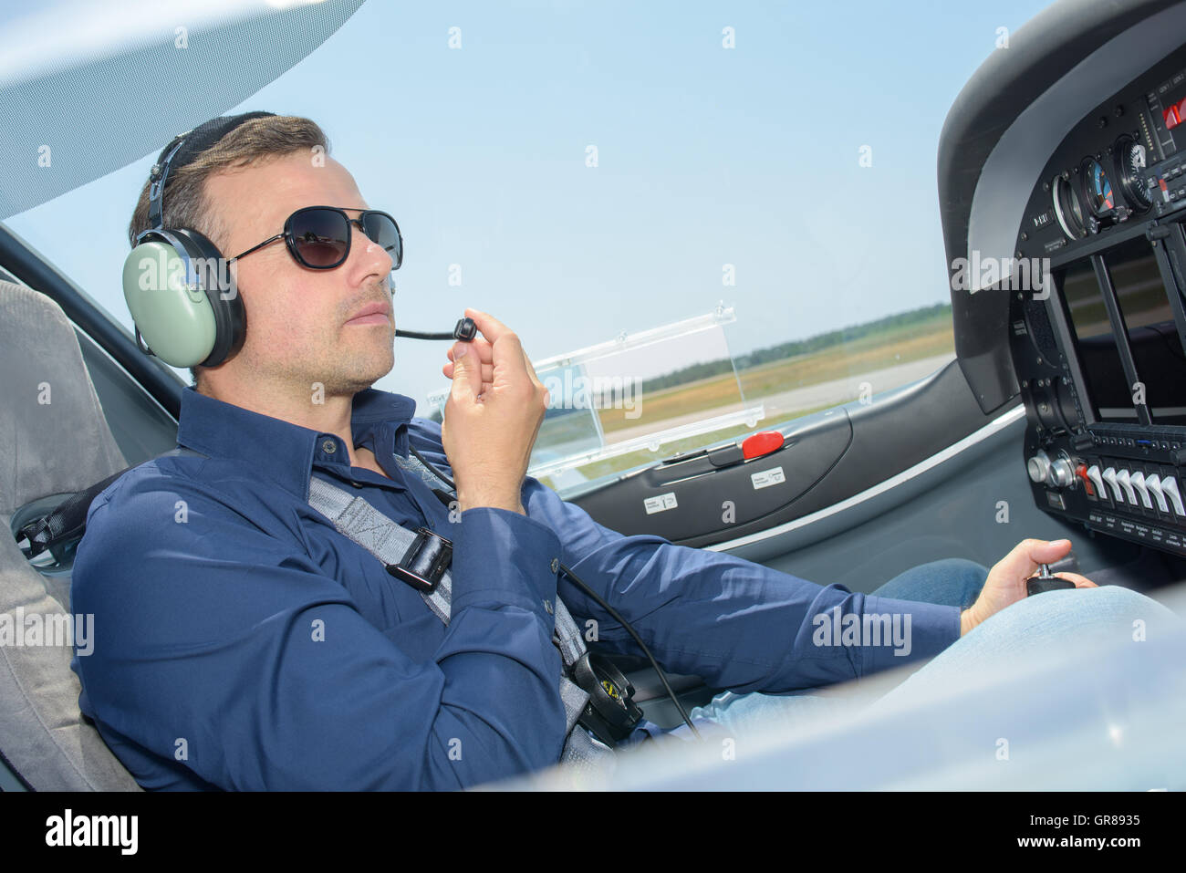 pilot on board Stock Photo Alamy