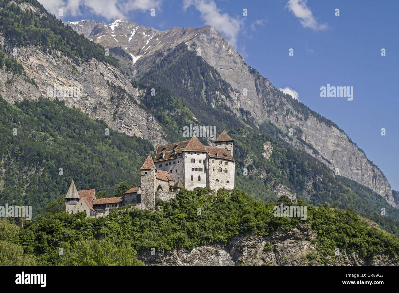 Burg Guttenberg Is A High Medieval Castle In The Town Of Balzers In Liechtenstein Stock Photo