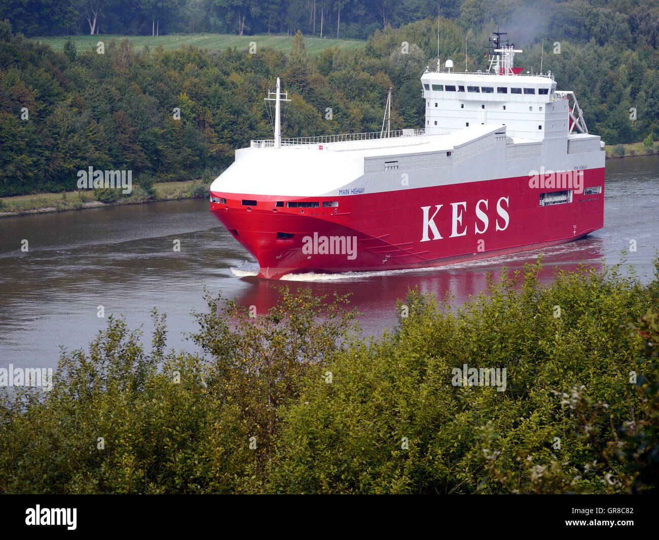 Car Carrier Kess In Kiel-Canal Stock Photo