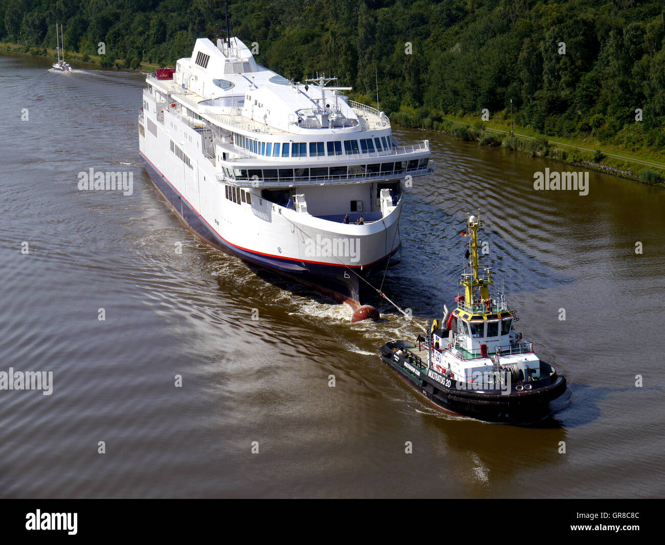Ferry In The Kiel Canal Stock Photo