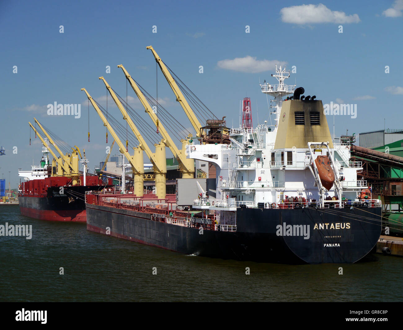 Cargo Ship In The Port Of Klaipeda Stock Photo