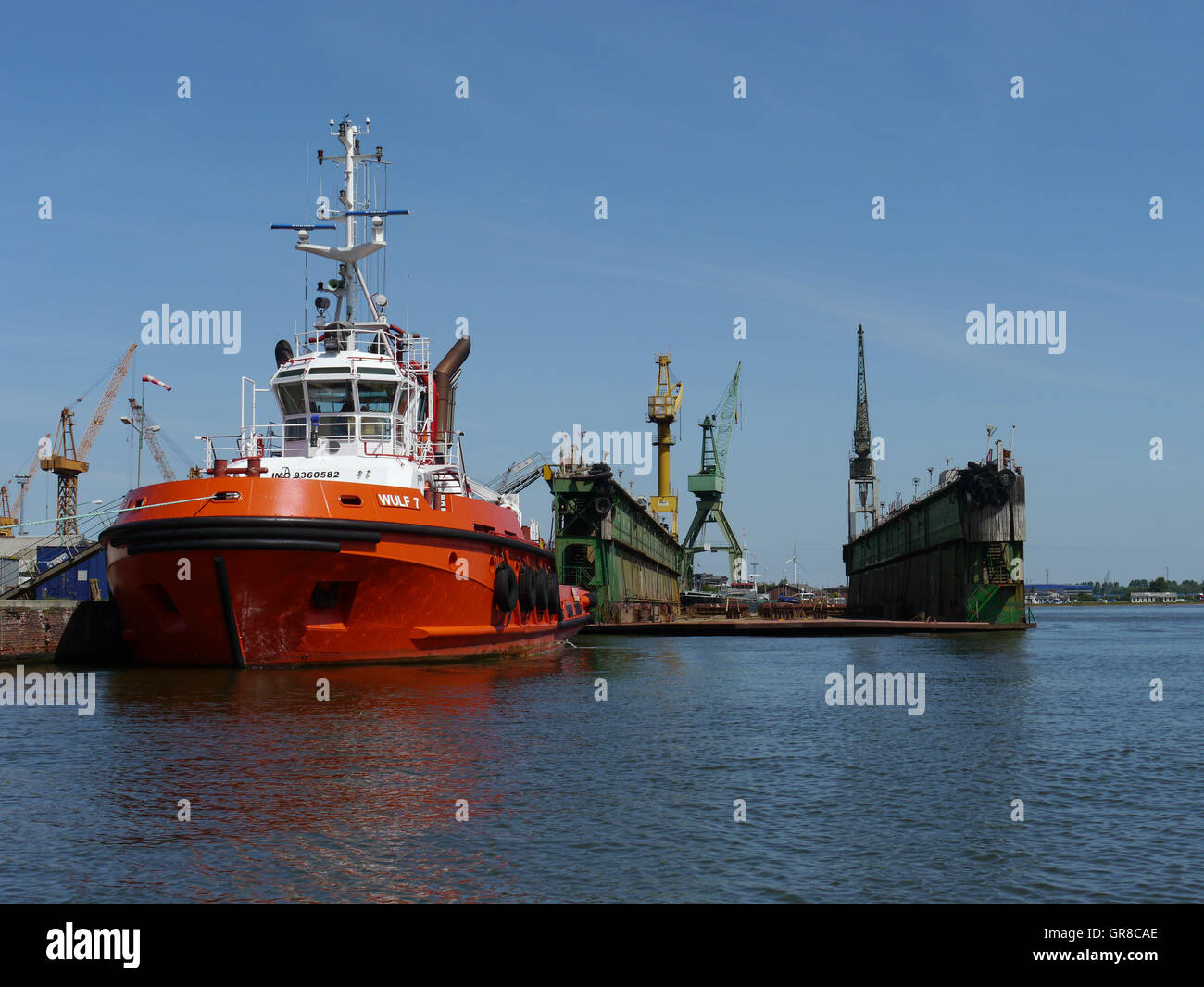 Shipyard In Bremerhaven Stock Photo