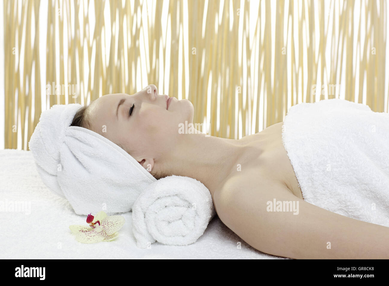 Young Attractive Woman At A Wellness Massage Stock Photo