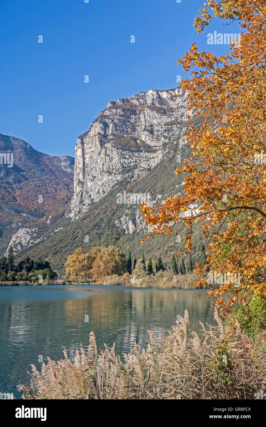 Autumn On Lake Toblino An Idyllic Lake In Trentino Stock Photo