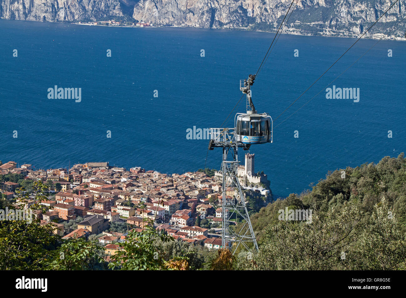 Malcesine Popular And Much-Visited Destination On The Eastern Shore Of Lake Garda Stock Photo