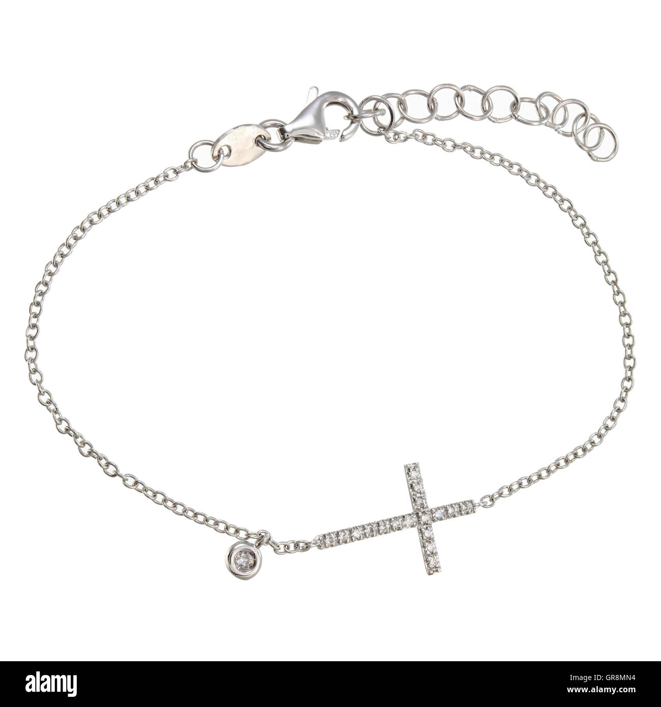 A diamond bracelet with on white background Stock Photo - Alamy