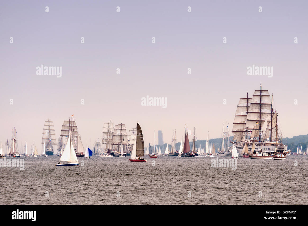 Windjammer Parade On Kiel Week, Germany, June 28, 2014 Stock Photo