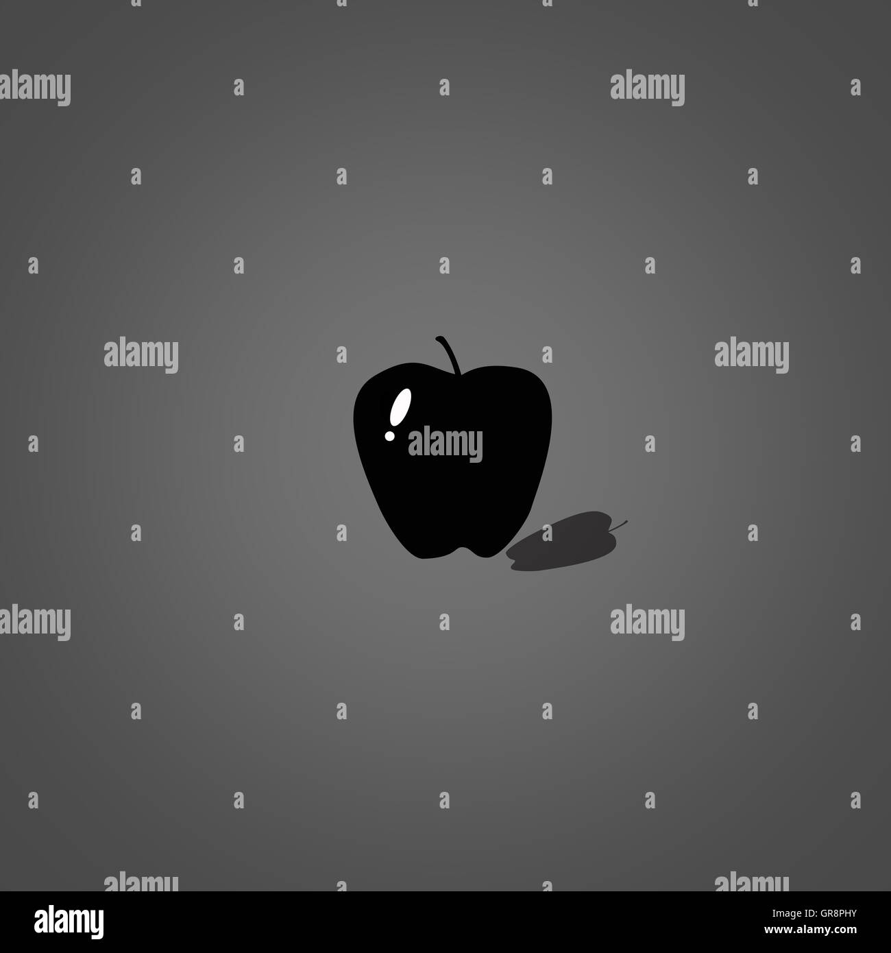 Black Apple On Gray Background Stock Photo Alamy