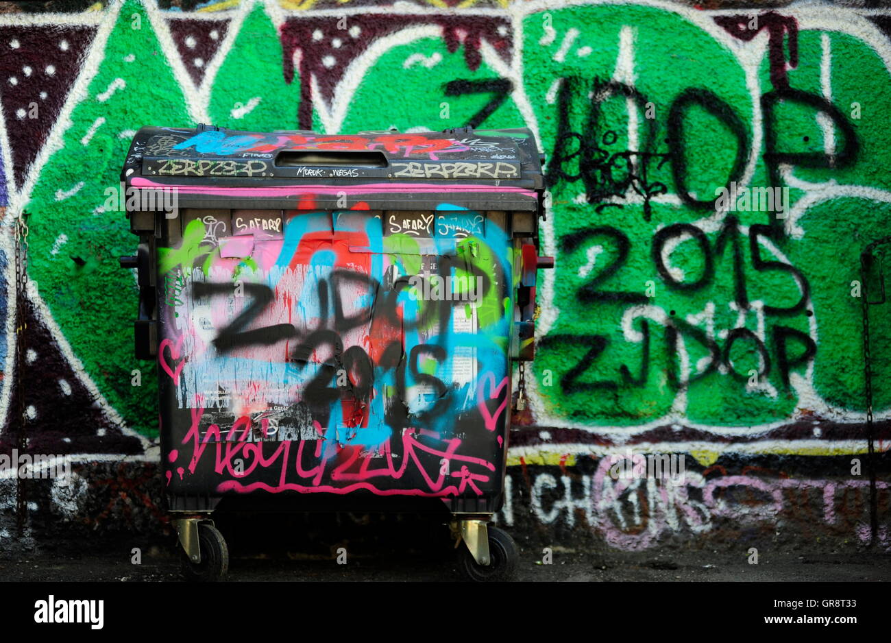 https://c8.alamy.com/comp/GR8T33/rest-dumpster-in-front-of-graffiti-wall-vienna-wall-GR8T33.jpg