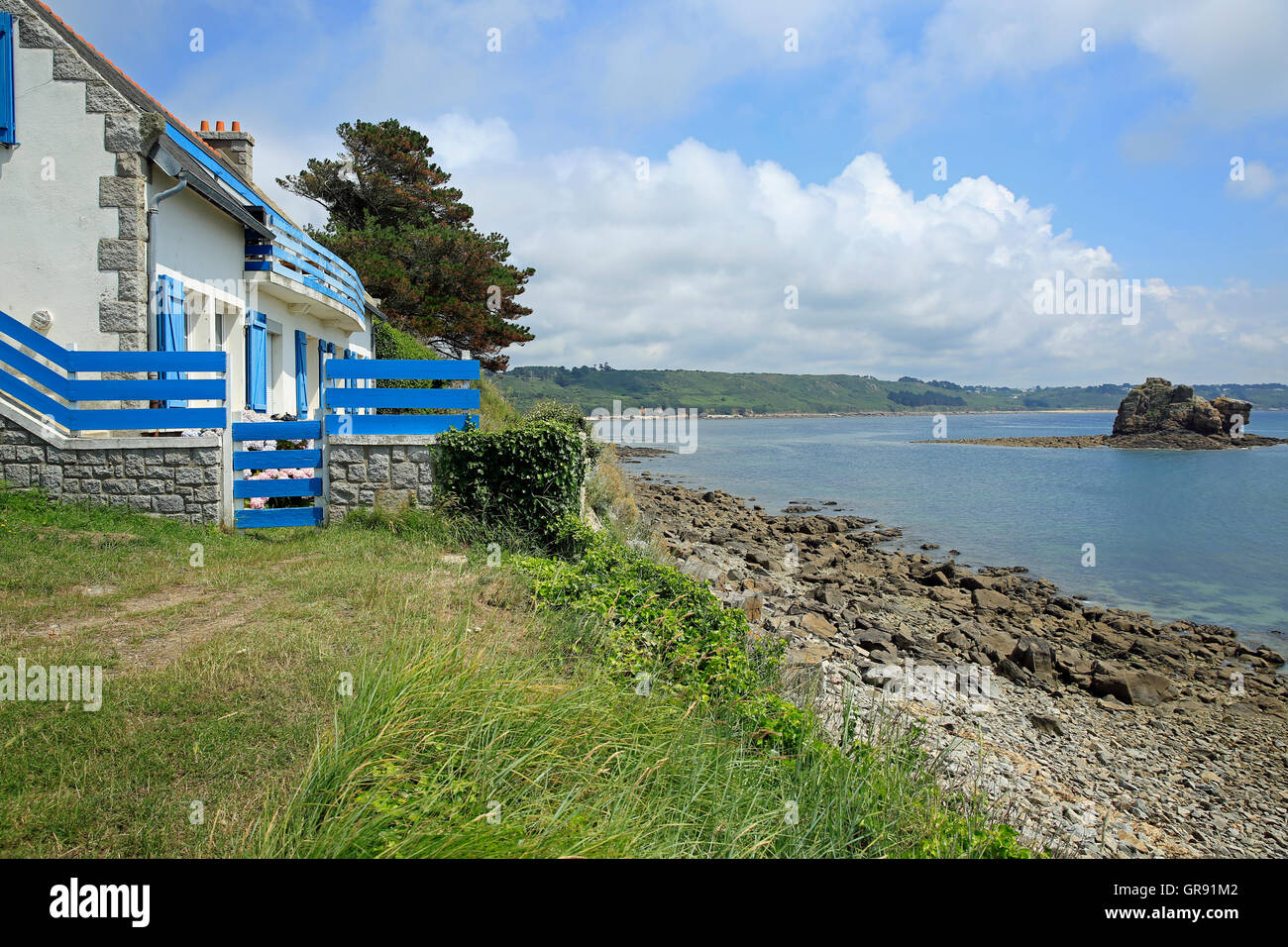 Cottage On The Sea Brittany France Stock Photo 117598210 Alamy