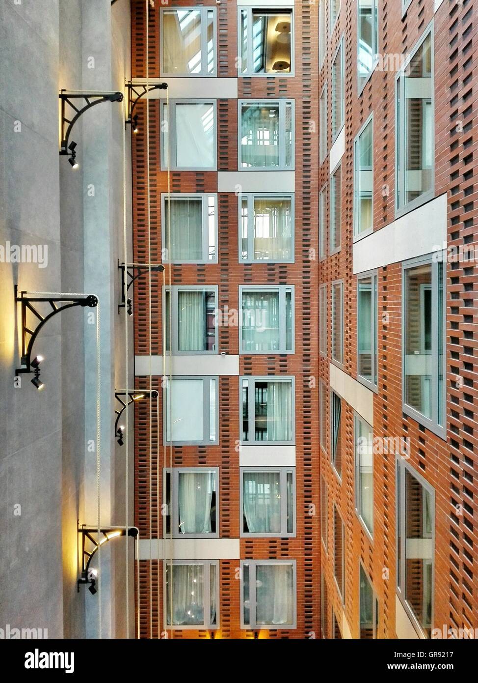 Illuminated Interior Of Building Stock Photo - Alamy