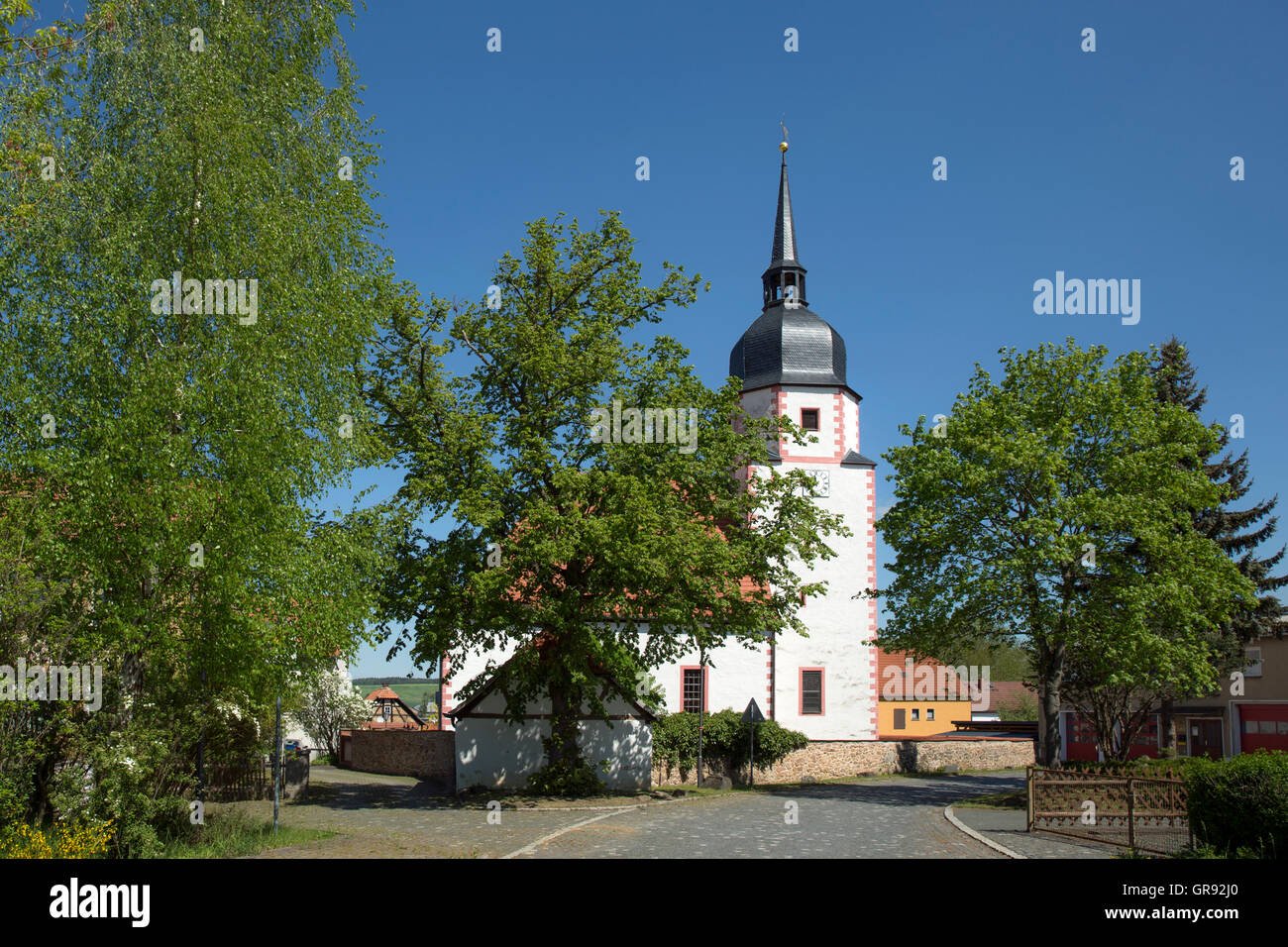Church In Dreitzsch, Saale-Orla-Kreis, Thuringia, Germany Stock Photo