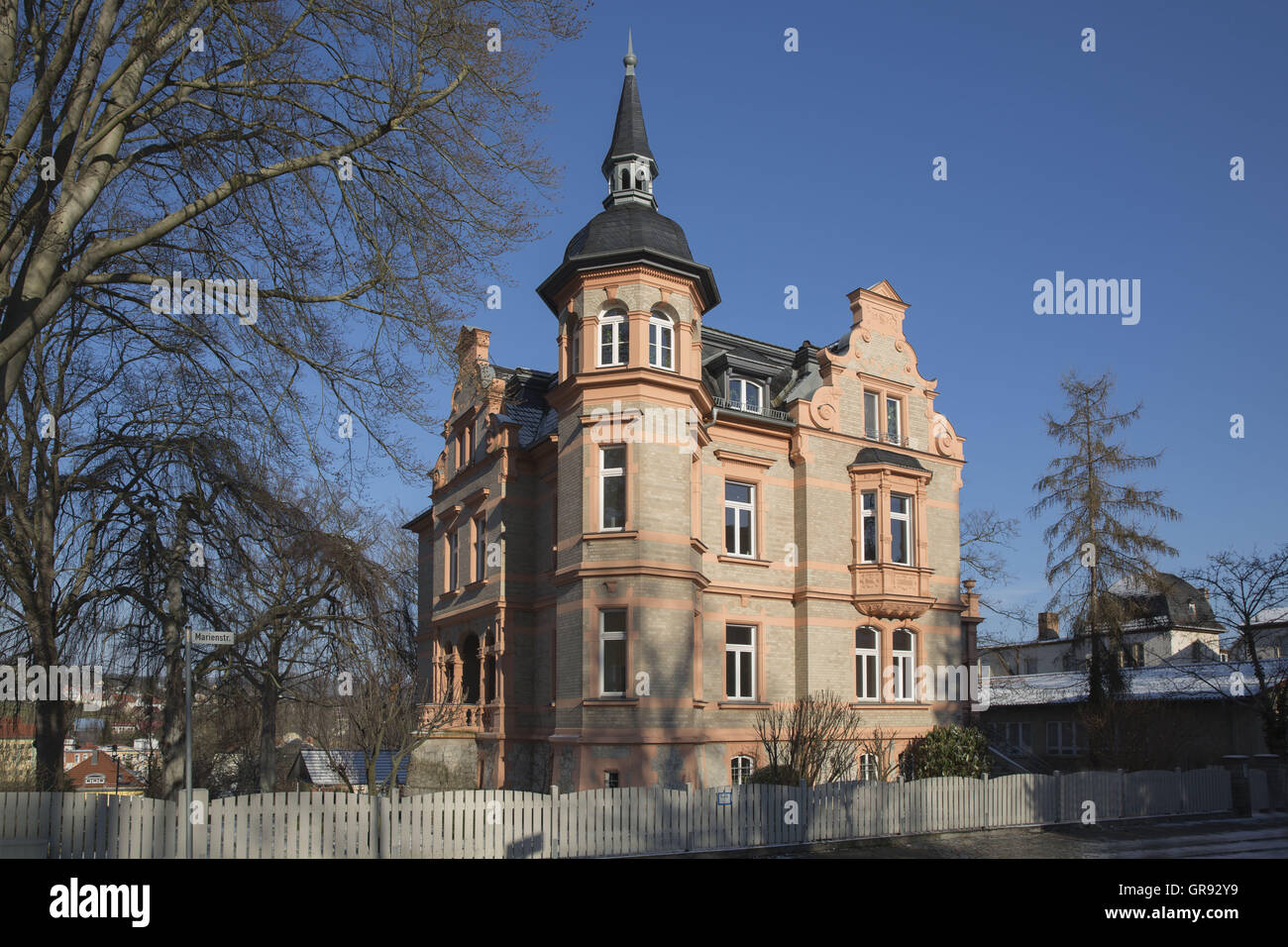 Villa In Pößneck, Thuringia, Germany, Europe Stock Photo