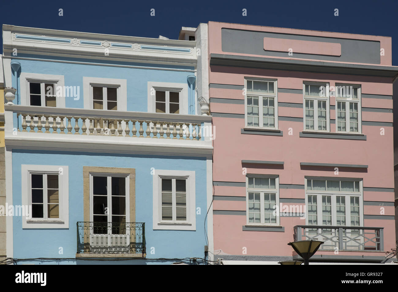 Two Houses With Balconies In Portugal, Europe Stock Photo