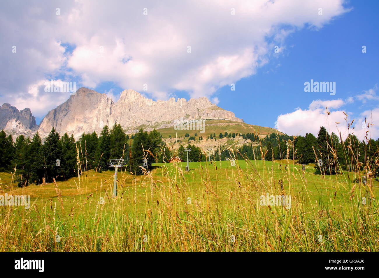 Sella Group In The Dolomites With Piz Boe Stock Photo