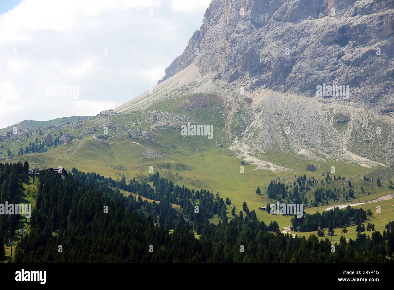 Mountain Landscape At The Foot Of The Sella Massif Stock Photo