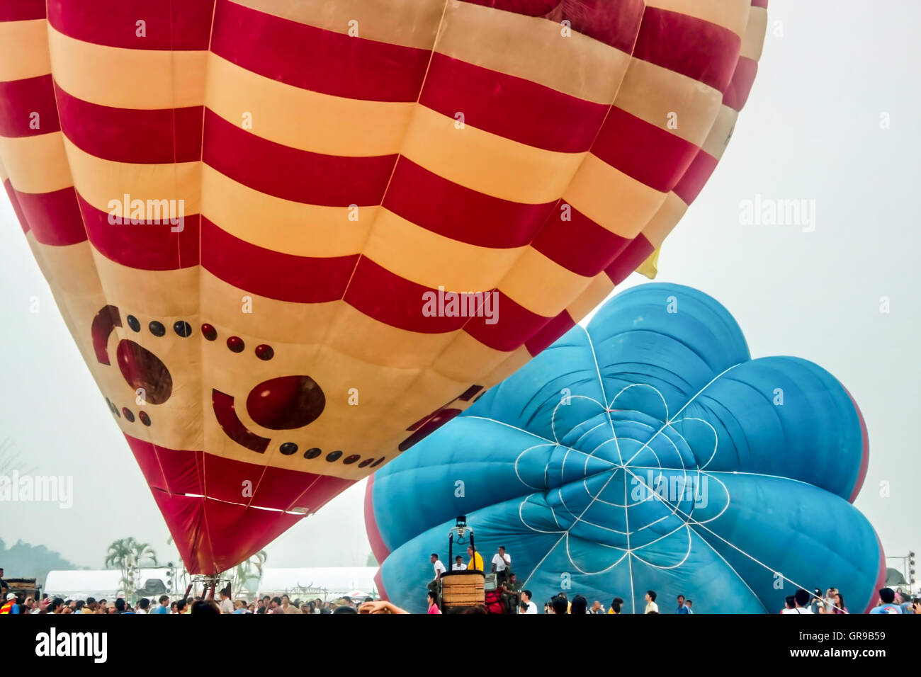Low Angle View Of Parachutes Against The Sky Stock Photo