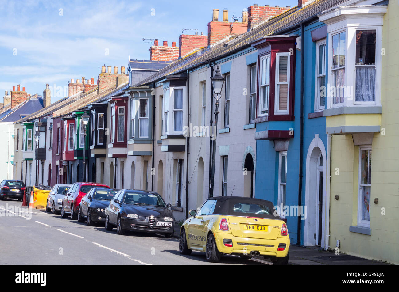 Victorian terraced houses, The Headland, Hartlepool, County Durham, England Stock Photo Alamy