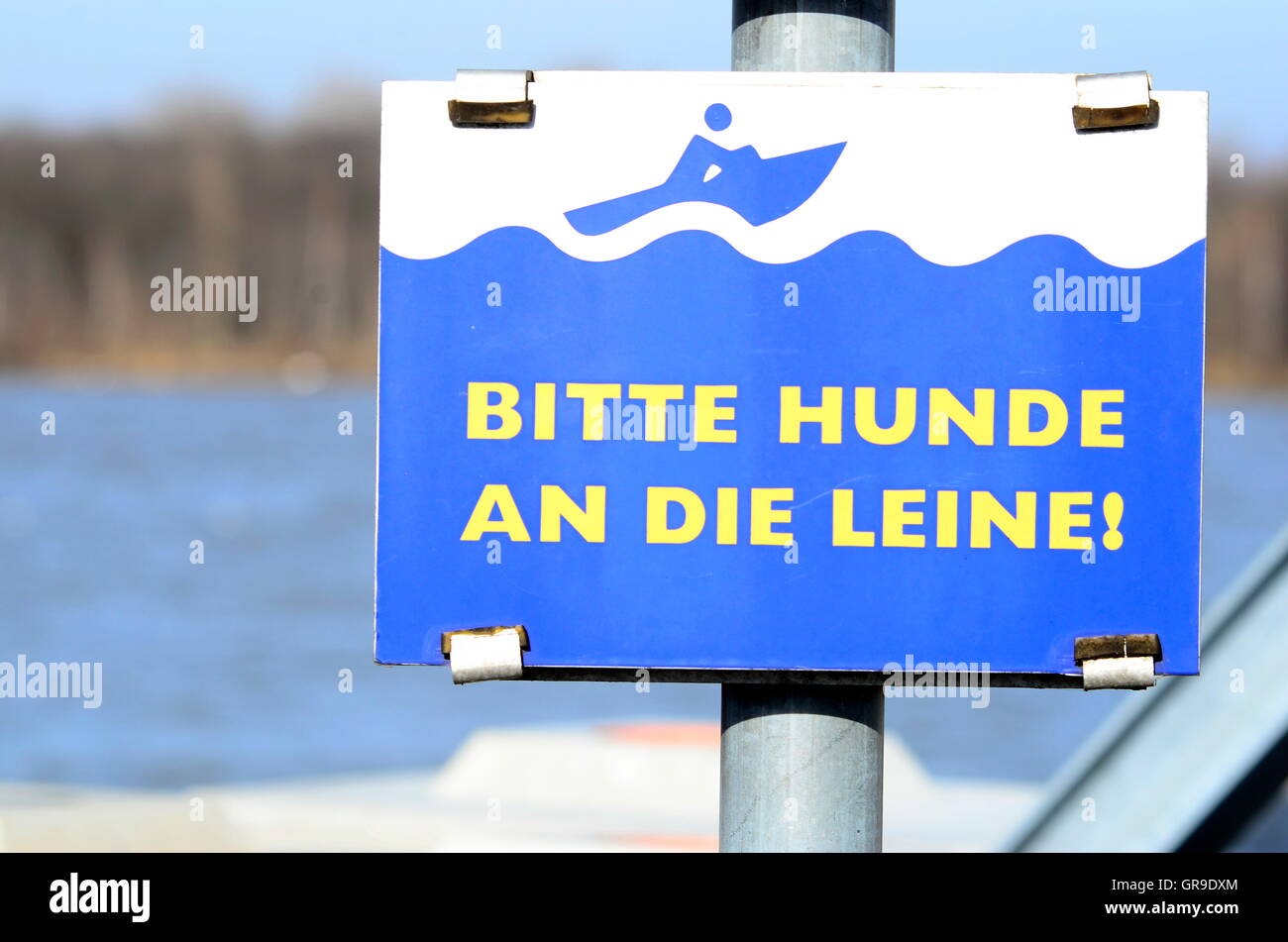 Signs, Dog On A Leash Stock Photo Alamy