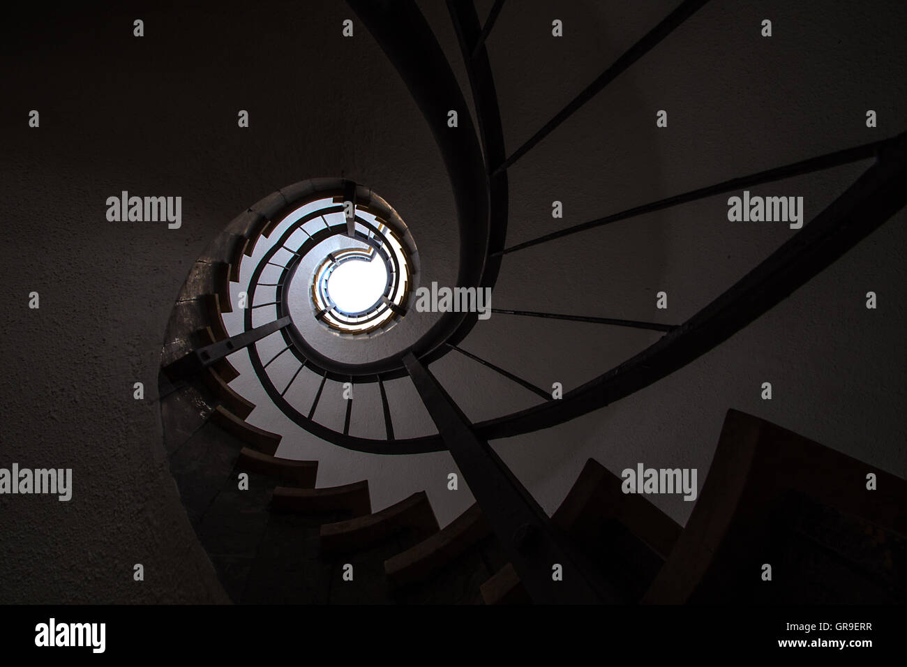 Spiral staircase in a public building Stock Photo