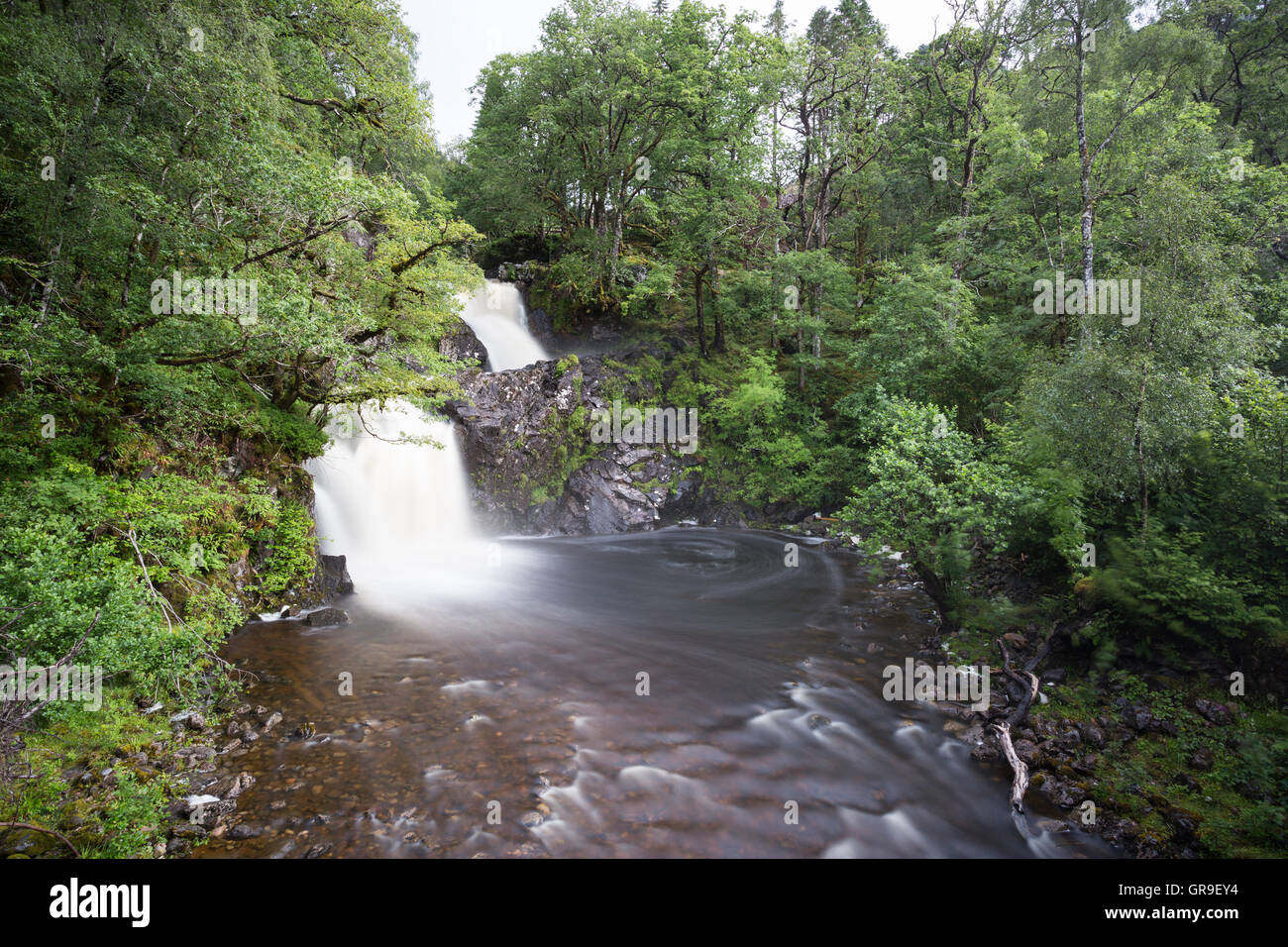 Eas Chia-aig falls, Loch Arkaig, Lochaber, Scotland Stock Photo